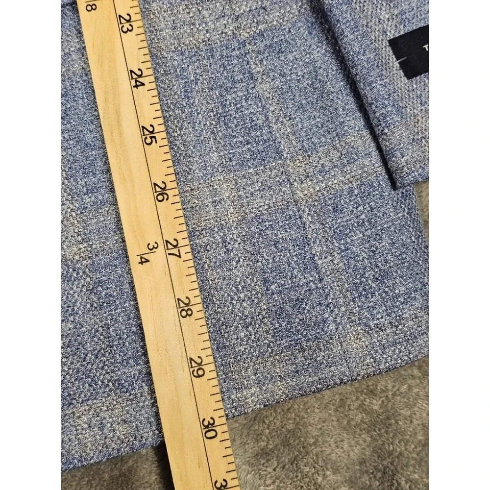 Tommy Hilfiger THFLEX Mens Light Blue Plaid Sport Coat Blazer 46R New